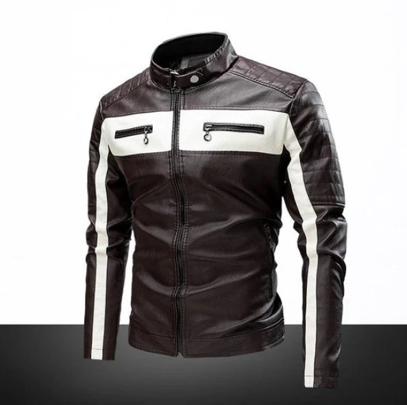 Jaqueta de Couro Masculina Vintage Elegance